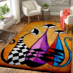 Cat Family Cat Lover Area Rug Rug Regtangle Carpet Floor Decor Home Decor