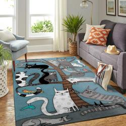 Cat Faminy Posing With The Tree Area Rug 190827 Ofd Area Rug Living Room Carpet Rug Regtangle Carpet Floor Decor Home Decor