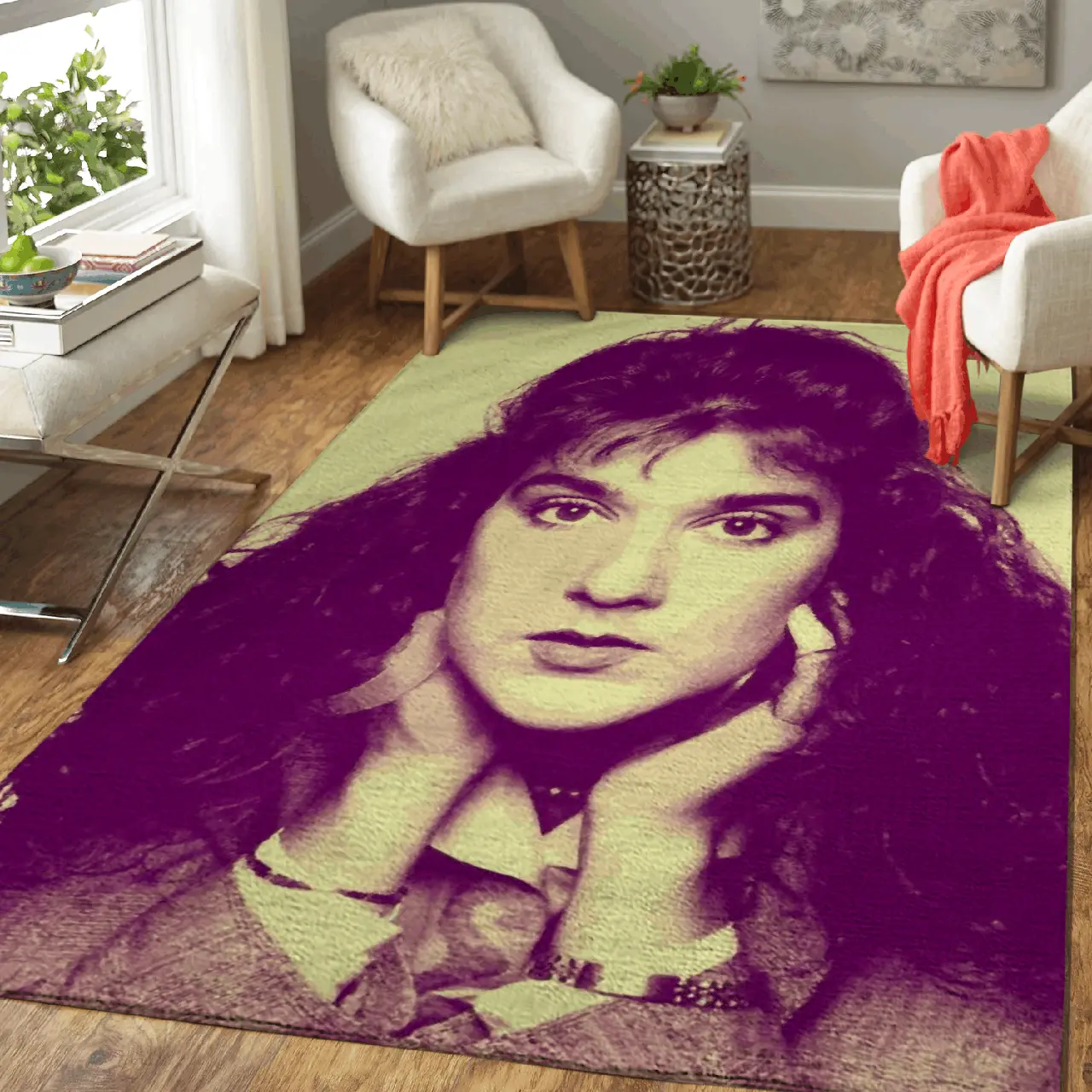 Celine Dion Retro Music Vintage Art For Fans Area Rug Living Room Carpet Rug Regtangle Carpet Floor Decor Home Decor