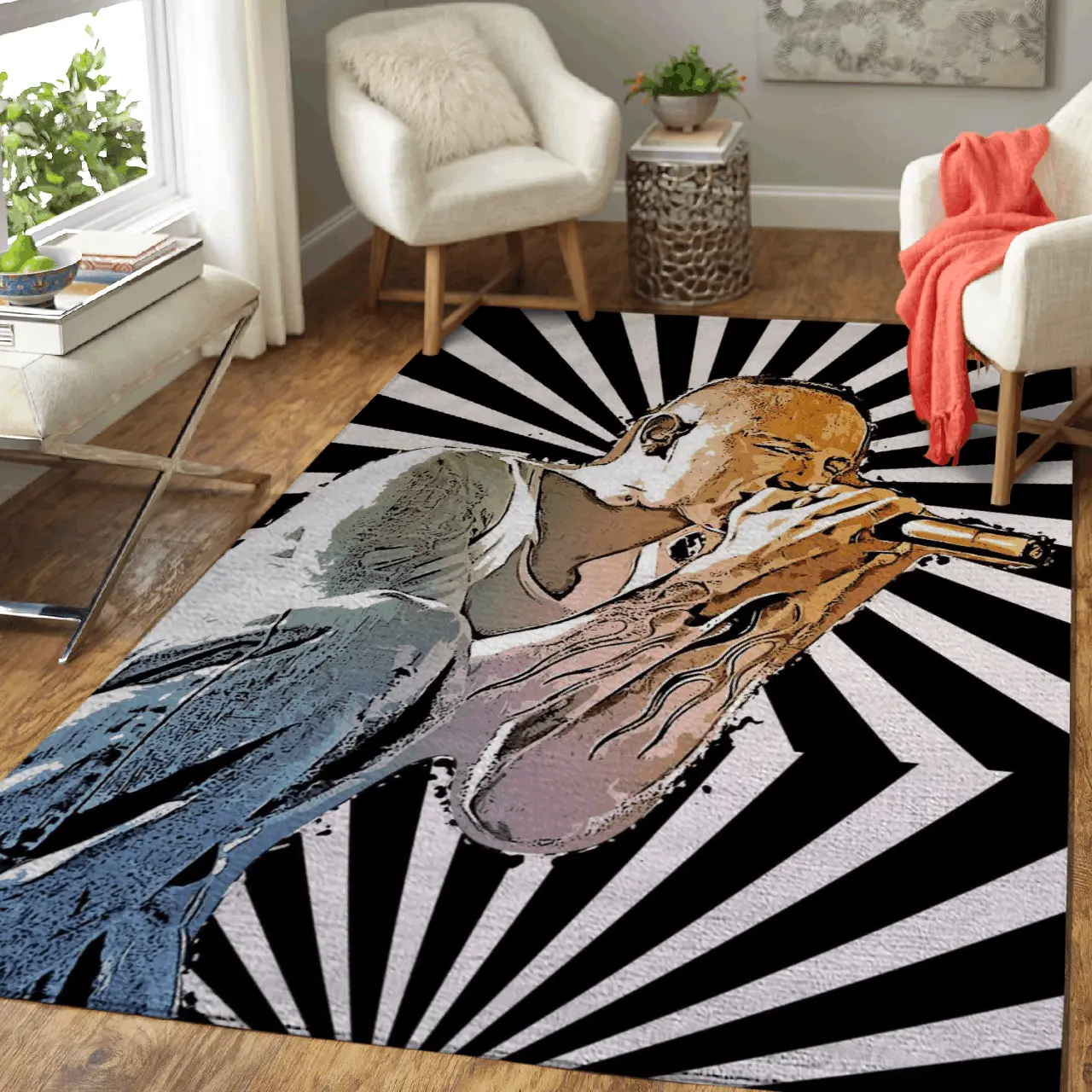 Chester Rockers Vector Music Art For Fans Area Rug Living Room Carpet Rug Regtangle Carpet Floor Decor Home Decor
