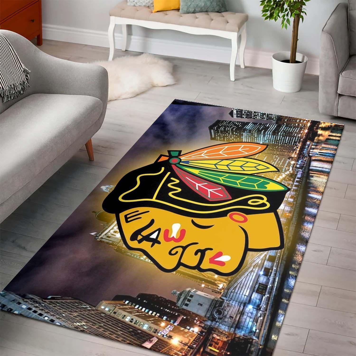 Chicago Blackhawks Area Rug Nhl Carpet Living Room Regtangle Carpet V5036