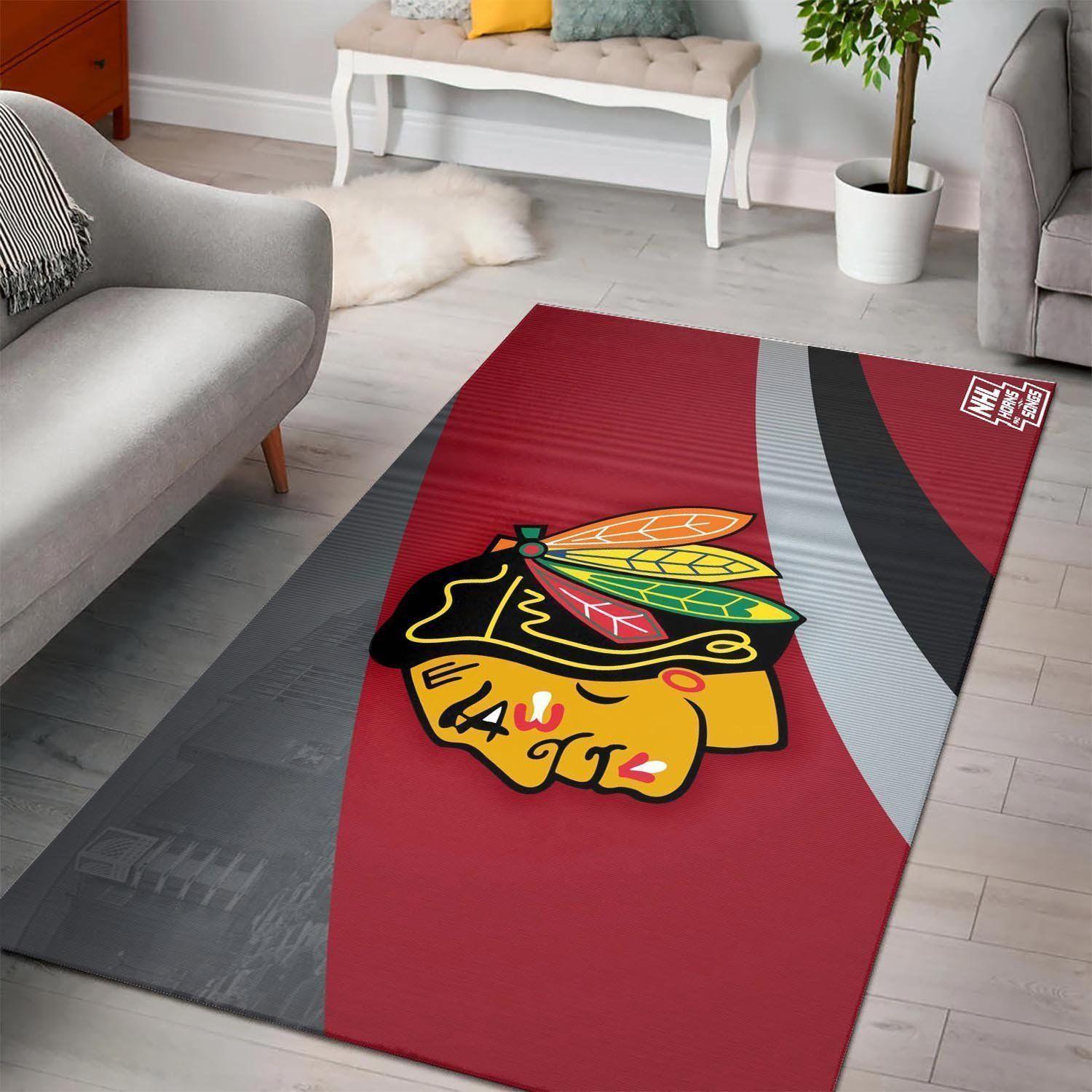 Chicago Blackhawks Area Rugs Nhl Hockey Living Room Carpet Team Logo 2002204