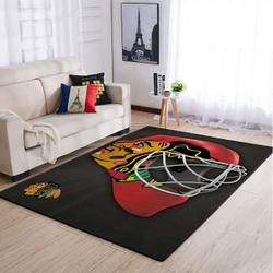 Chicago Blackhawks Nhl Area Rugs Team Logo Style Living Room Regtangle Carpet