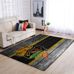Chicago Blackhawks Nhl Rugs Wooden Style Living Room Regtangle Carpet