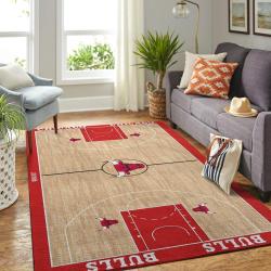 Chicago Bulls Court Area Rug Nba Carpet Living Room Rugs Rug Regtangle Carpet
