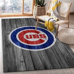 Chicago Cubs Wooden Area Rug Mlb Baseball Team Logo Carpet Living Room Rugs 2