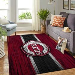 Cincinnati Reds Mlb Team Logo Wooden Style Carpet Living Room Rugs V582