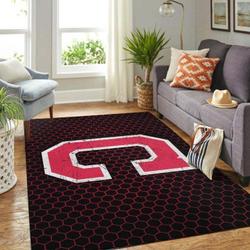 Cleveland Indians Area Rug Mlb Baseball Team Logo Wooden Style Rug V6703