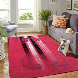 Cleveland Indians Area Rug Mlb Baseball Team Logo Wooden Style Rug V6705