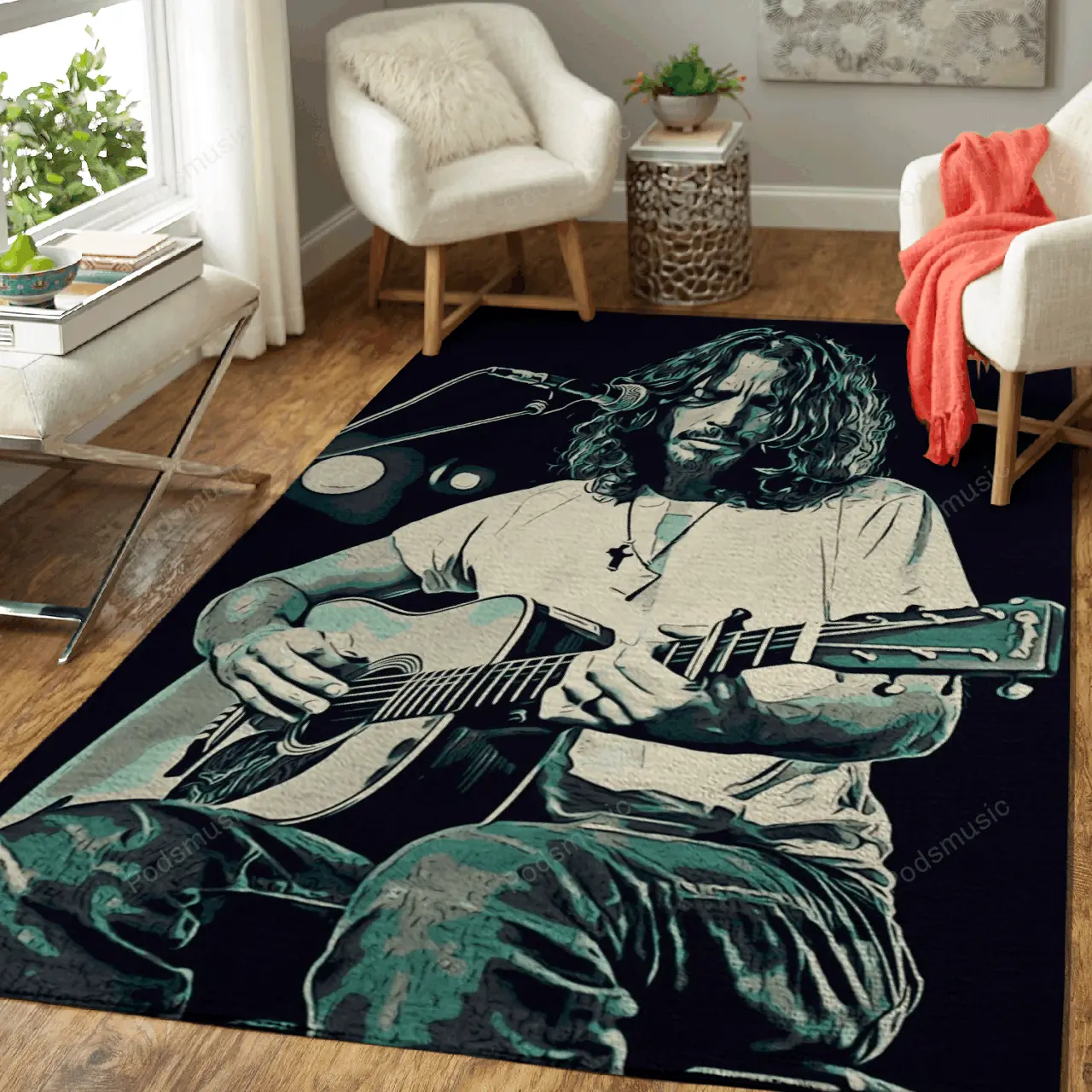 Chris Cornell Art 4 Music Artist Art For Fans Area Rug Living Room Carpet Rug Regtangle Carpet Floor Decor Home Decor