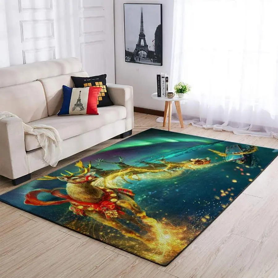 Christmas Deer Sleigh Area Rug Living Room Rug Home Decor 1910033 Floor Decor