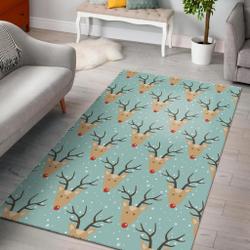 Christmas Reindeer Print Pattern Area Rug Living Room Rug Home Decor