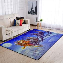 Christmas Santa Claus & Reindeer Sleigh Area Rug 19100313 Ofd Area Rug Living Room Carpet Rug Regtangle Carpet Floor Decor Home Decor