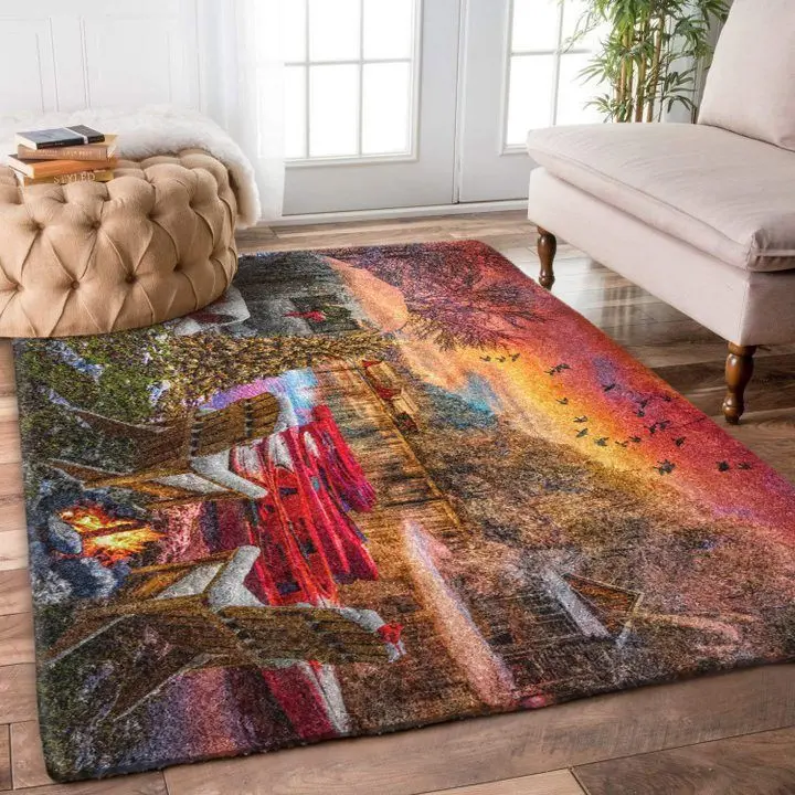 Christmas Village With Boat And River Dhcdhc Ld1610 Rug Living Room Rug Home Decor