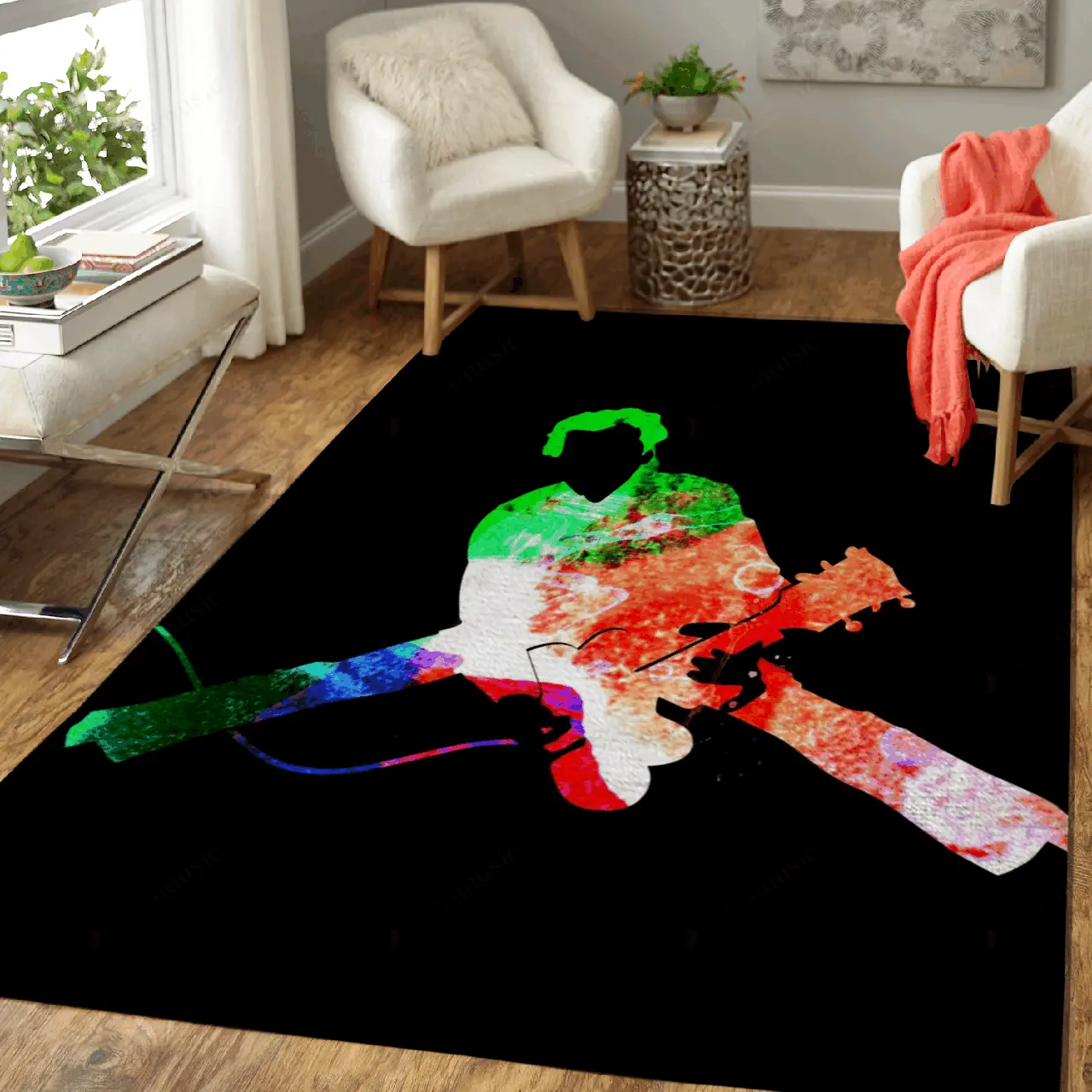 Chuck Berry Music Legends On Stage Art For Fans Area Rug Living Room Carpet Rug Regtangle Carpet Floor Decor Home Decor