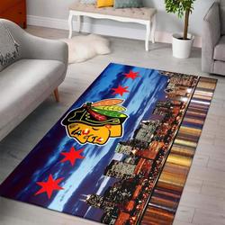 NHL Chicago Blackhawks Hockey Area Rug Living Room Rug Home Decor 1910071