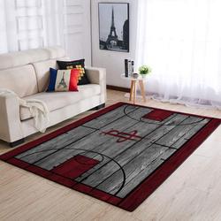NBA Houston Rockets Basketball Wooden Style Area Rug Living Room Rug Home Decor