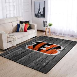 NFL Cincinnati Bengals Wooden Style Team Area Rug Living Room Carpet Home Rug