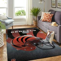 Cincinnati Bengals Nfl Area Rugs Team Helmet Living Room Carpet Sports Rug