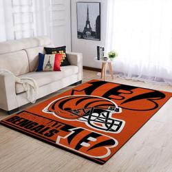 Cincinnati Bengals Nfl Team Logo Area Rug Home Decor Living Room Rug