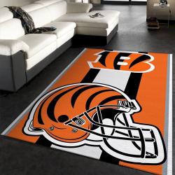 Cincinnati Bengals Nfl Team Logo Area Rug Home Decor Living Room Rug
