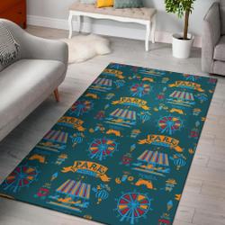 Circus Amusement Park Pattern Print Area Rug Living Room Rug Home Decor