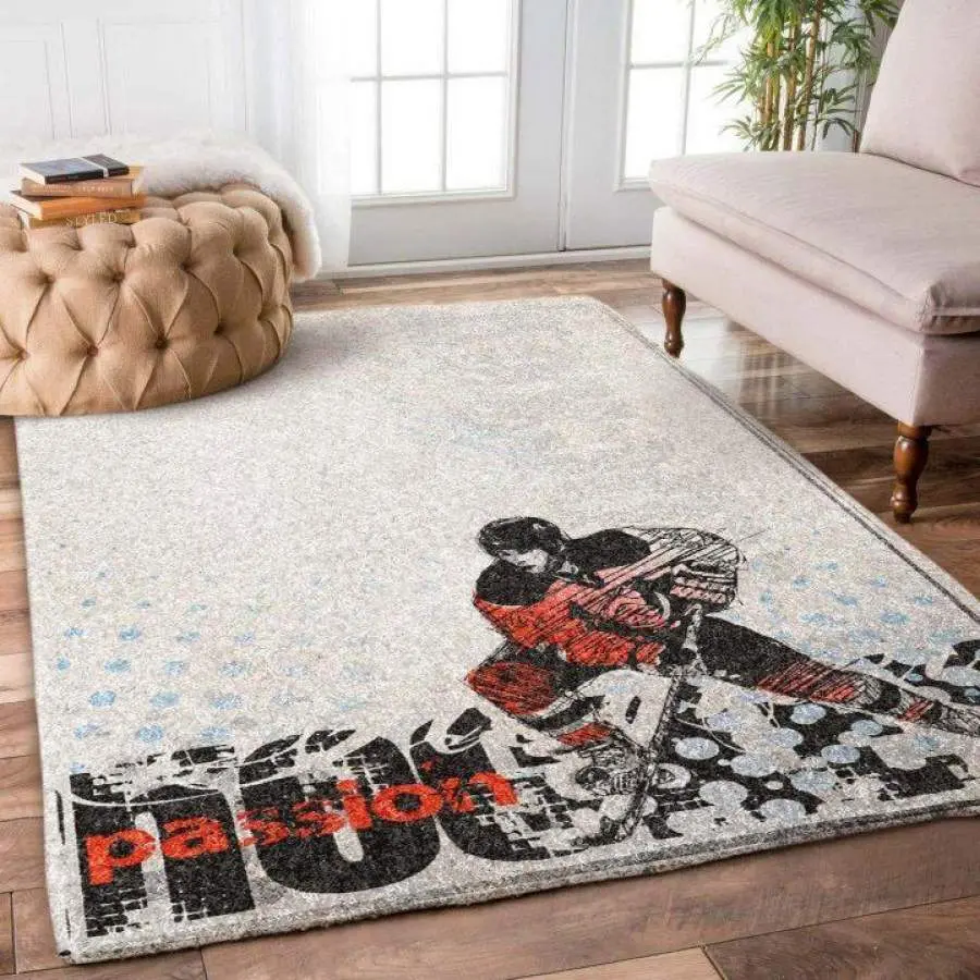 Hockey Sport Play Passion Area Rug Living Room Rug Home Decor NHL