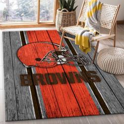 NFL Cleveland Browns Wooden Style Area Rug Football Rug Carpet Home Decor 19
