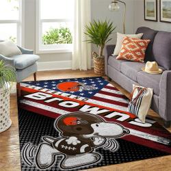 Cleveland Browns Nfl Area Rugs American Flag & Snoopy Living Room Home Decor