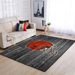 NFL Cleveland Browns Wooden Style Area Rug Football Rug Carpet Floor Decor