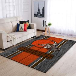 NFL Cleveland Browns Wooden Style Area Rug Football Rug Carpet Floor Decor