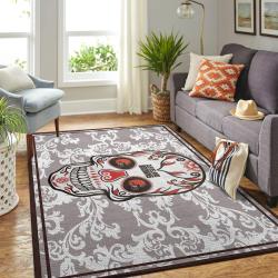 NFL Cleveland Browns Skull Style Area Rug Football Rug Carpet Floor Decor