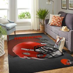 NFL Cleveland Browns Helmet Area Rug Football Rug Carpet Floor Decor Home Decor
