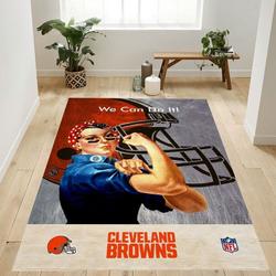 Cleveland Browns Nfl Rosie The Riveter Area Rug Living Room And Bed Room Rug