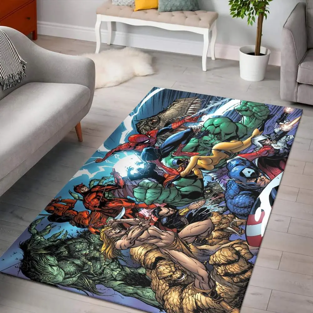 The Marvel Heroes Nice Gift Rectangle Area Rug Living Room Rug Home Decor