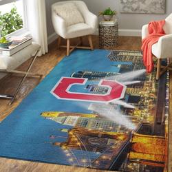 Cleveland Indians Area Rug Mlb Baseball Team Logo Rug Regtangle Floor Decor V5568