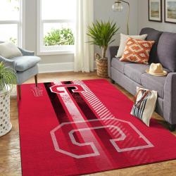 Cleveland Indians Mlb Team Logo Area Rug Floor Decor Home Rug Red Style