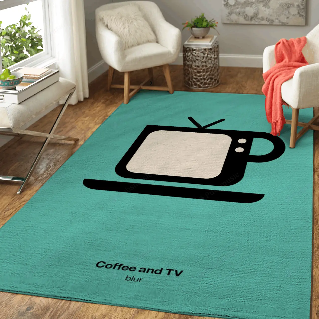 Coffee And Tv Music Art For Fans Area Rug Living Room Carpet Rug Regtangle Carpet Floor Decor Home Decor