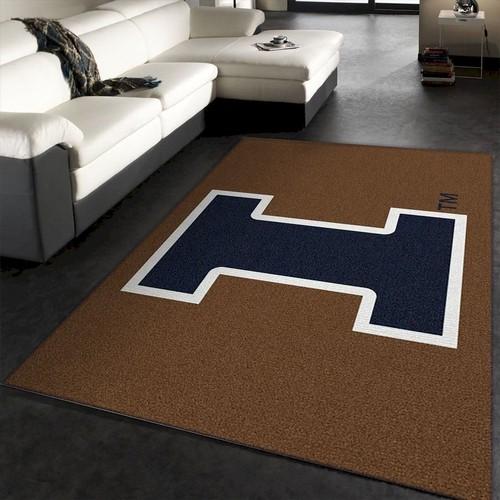 College Spirit Illinois Sport Area Rug Team Logo Home Decor Floor Deco