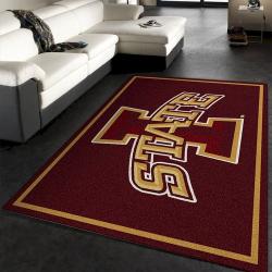College Spirit Iowa State Sport Area Rug Team Logo Home Decor Floor De