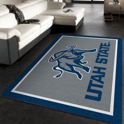 College Spirit Utah State Sport Area Rug Team Logo Family Gift Us Deco