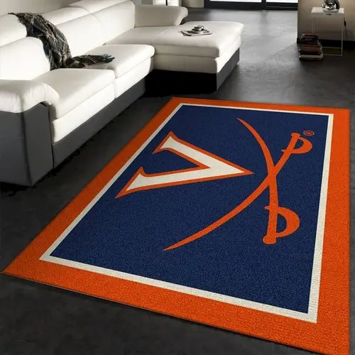 College Spirit Virginia Sport Area Rug Carpet Team Logo Family Gift Us