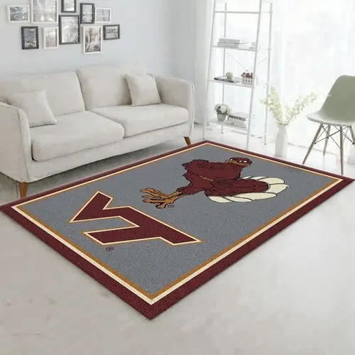 College Spirit Virginia Tech Sport Area Rug Carpet Team Logo Home Deco