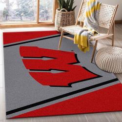 College Spirit Wisconsin Sport Area Rug For Christmas Team Logo Home D