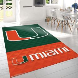 NCAA Collegiate University Of Miami (FL) Hurricanes Logo Rug Living Room Rug