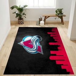 Colorado Avalanche Skyline NHL Logo Area Rug For Gift Bedroom Rug Home