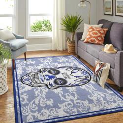 Colorado Rockies Skull Style MLB Team Logo Area Rug Living Room Rugs
