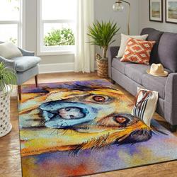 Colorful Dog Area Rug Living Room Rug Home Decor Dog Lover Cd190827 Ofd
