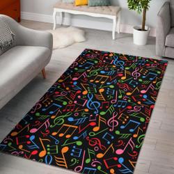 Colorful Music Note Pattern Print Area Rug Living Room Rug Home Decor