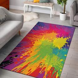 Colorful Paint Splatter Abstract Area Rug Living Room Rug Home Decor Carpet